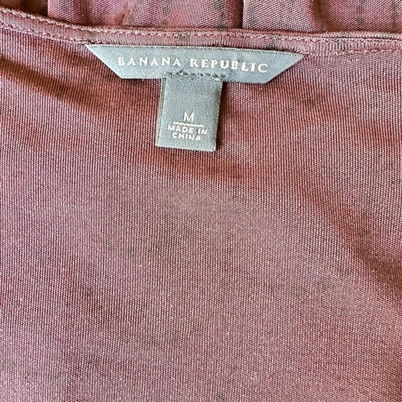 Banana Republic Women's V-Neck Long Sleeves Dress Burgundy Print Size M. - Picture 6 of 10